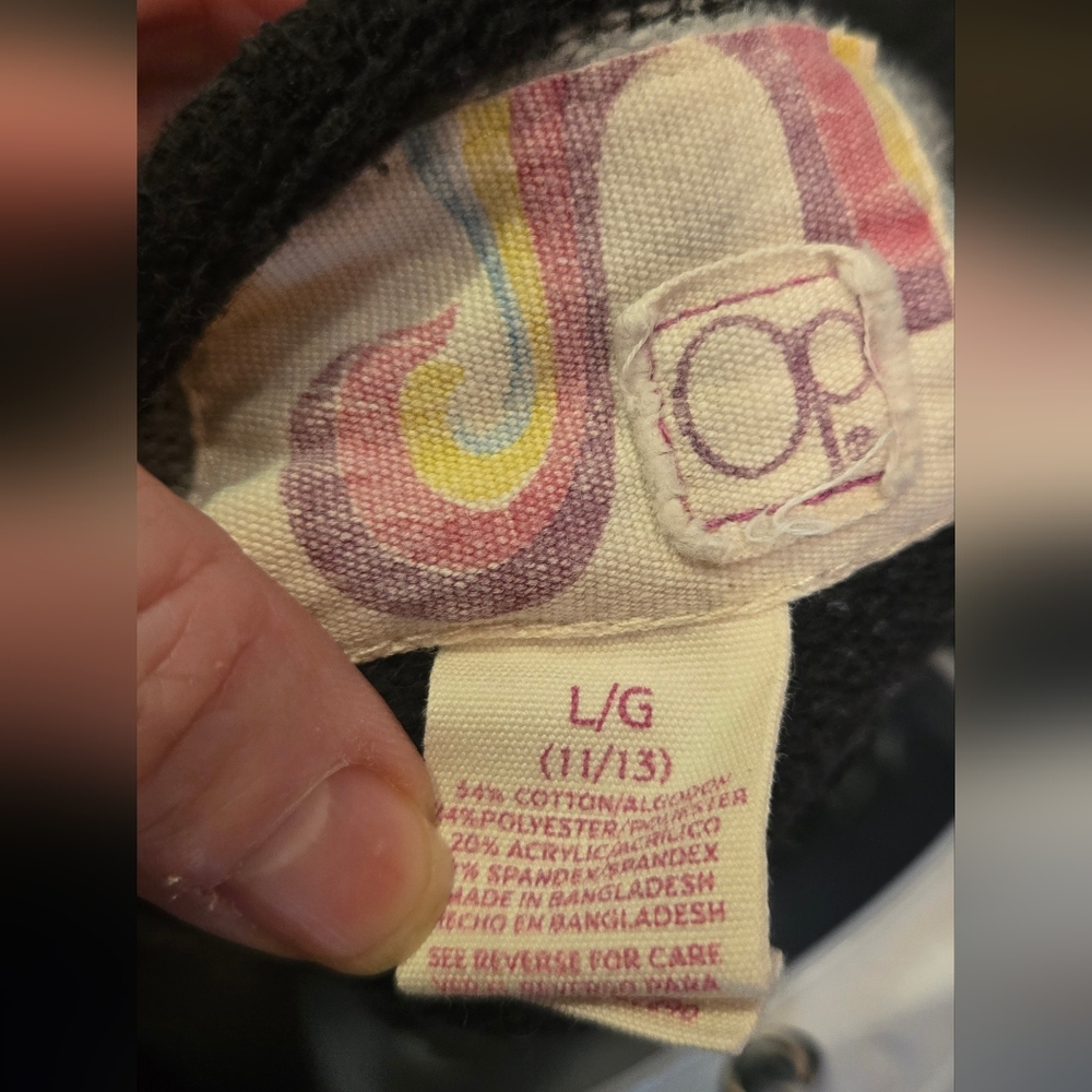 OP Black & Gray Striped Hoodie Sweater Jr's SzL - Picture 5 of 5